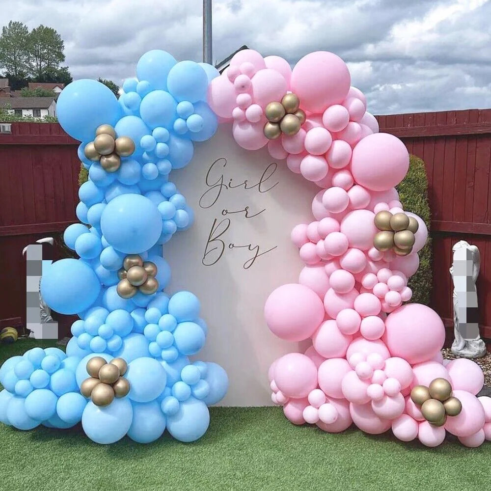 102Pcs Gender Reveal Balloon Garland Arch Kit Boy or Girl Baby Party accesories