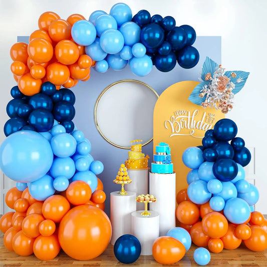 50PC Orange Blue  Baby Shower Party Supplies Gender Reveal